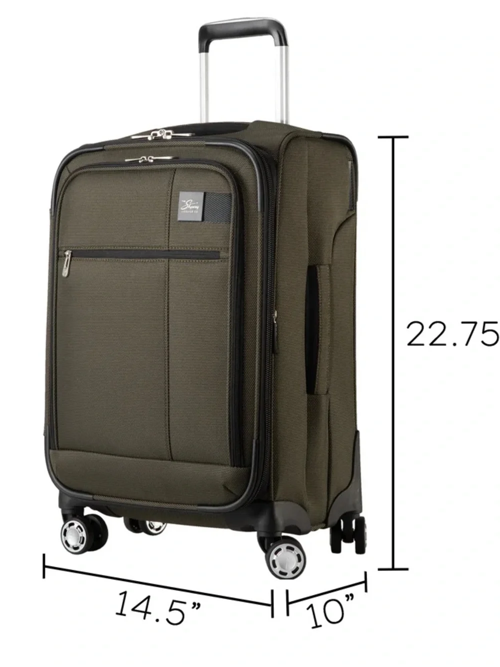 Skyway Sigma 7.0 Softside Carry-On Exp.Spinner Olive Luggage Classic Travel Bag